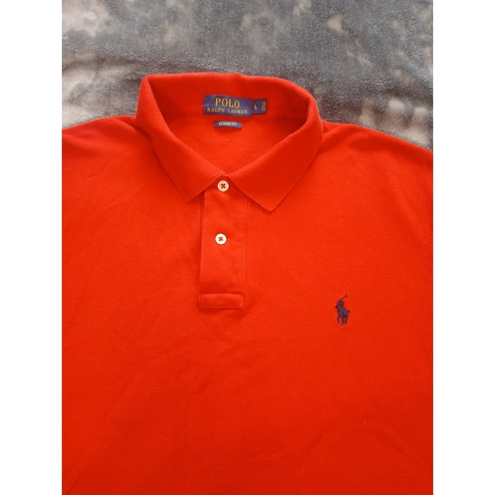 Polo Ralph Lauren Men's LARGE   Short‎ Sleeve Polo Shirt  Red